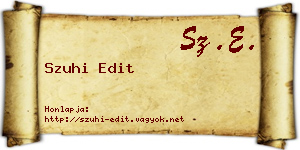 Szuhi Edit névjegykártya
